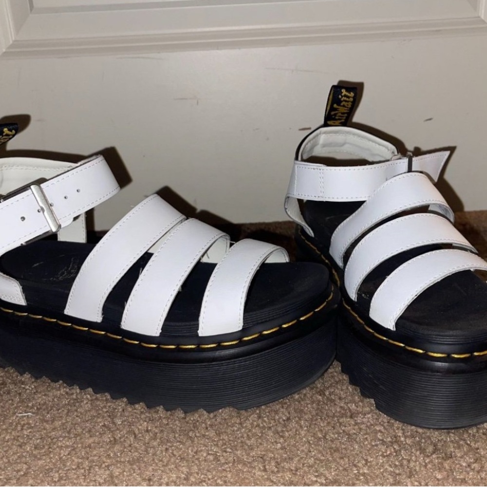 Dr. Martens White Platform Sandals